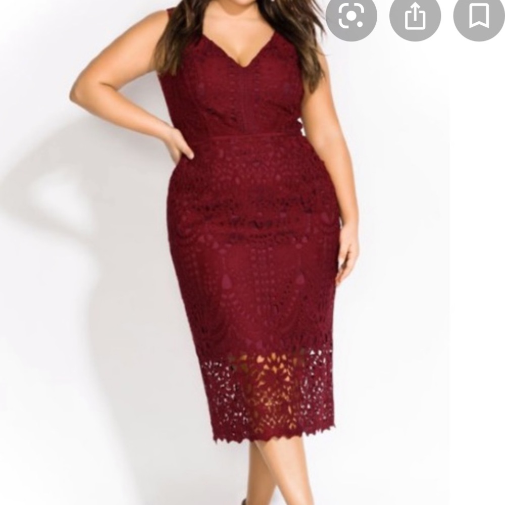 City Chic sheath lace midi dress